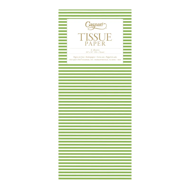 Seidenpapier Caspari Mini Stripes Grün