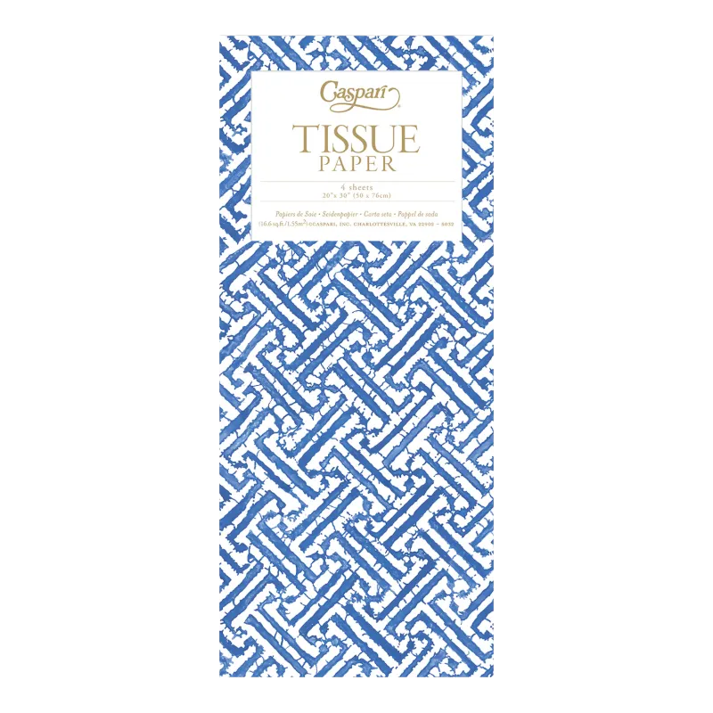 Seidenpapier Caspari Blue Fretwork