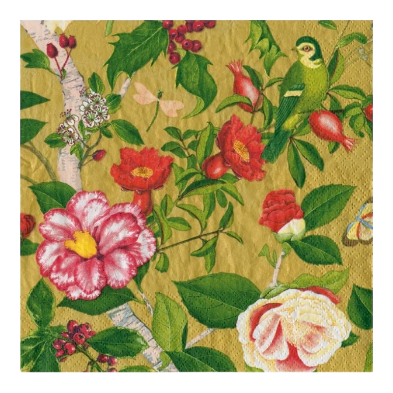 Christmas Chinoiserie Gold Caspari 18681C