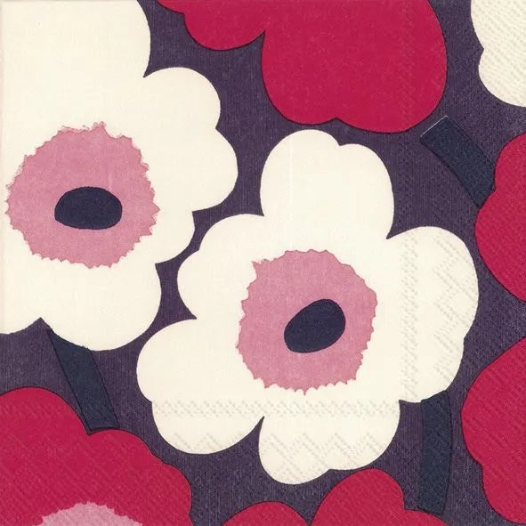 Unikko Marimekko Red Cream Cocktail servietten papier