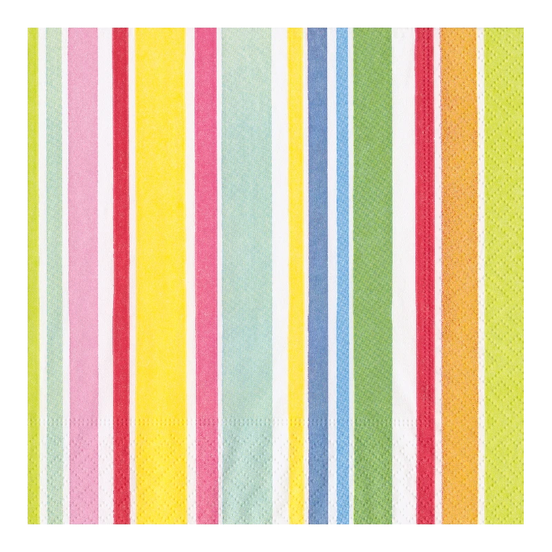 Caspari Cocktailserviette Papierserviette Bright Cabana Stripe 4640C