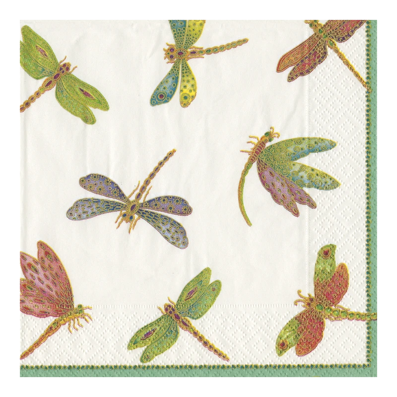 Caspari Lunchserviette Papierserviette Dragonflies 9860L