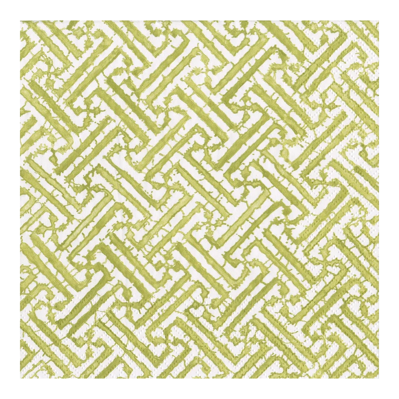 Caspari Lunchserviette Papierserviette Moss Green Fretwork 16451L