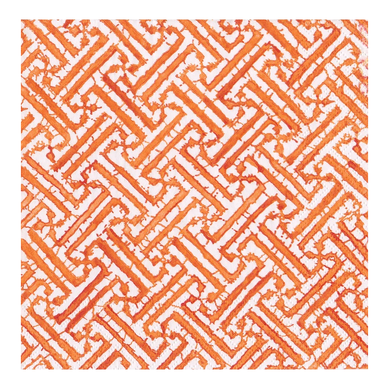 Caspari Lunchserviette Papierserviette Orange Fretwork 16452L
