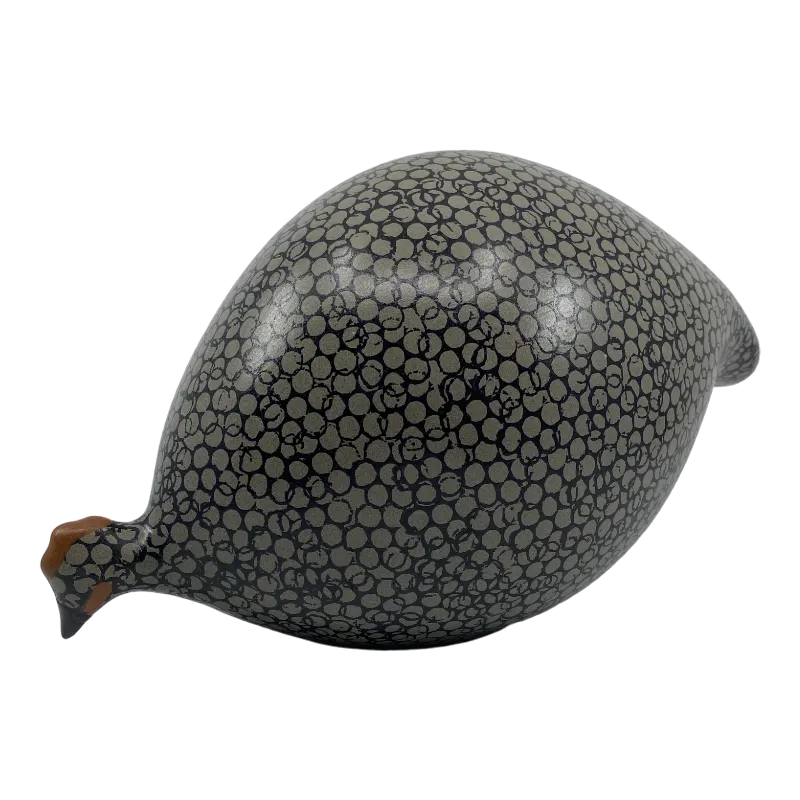 Ceramiques de Lussan Perlhuhn Grau Schwarz Matt Pickend