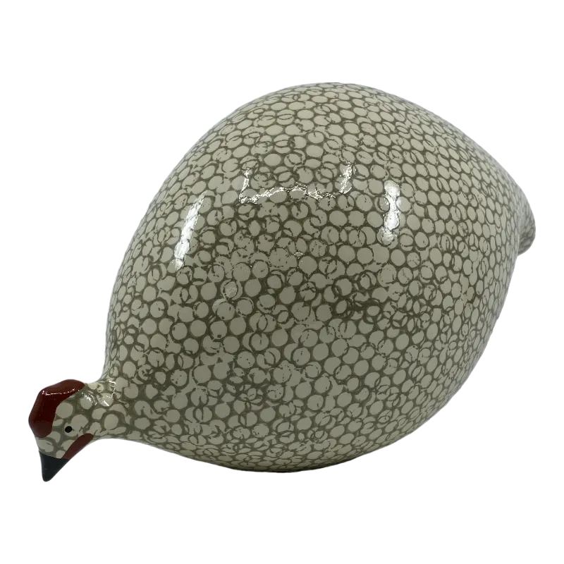 Ceramiques de Lussan Perlhuhn Weiss Grau Pickend