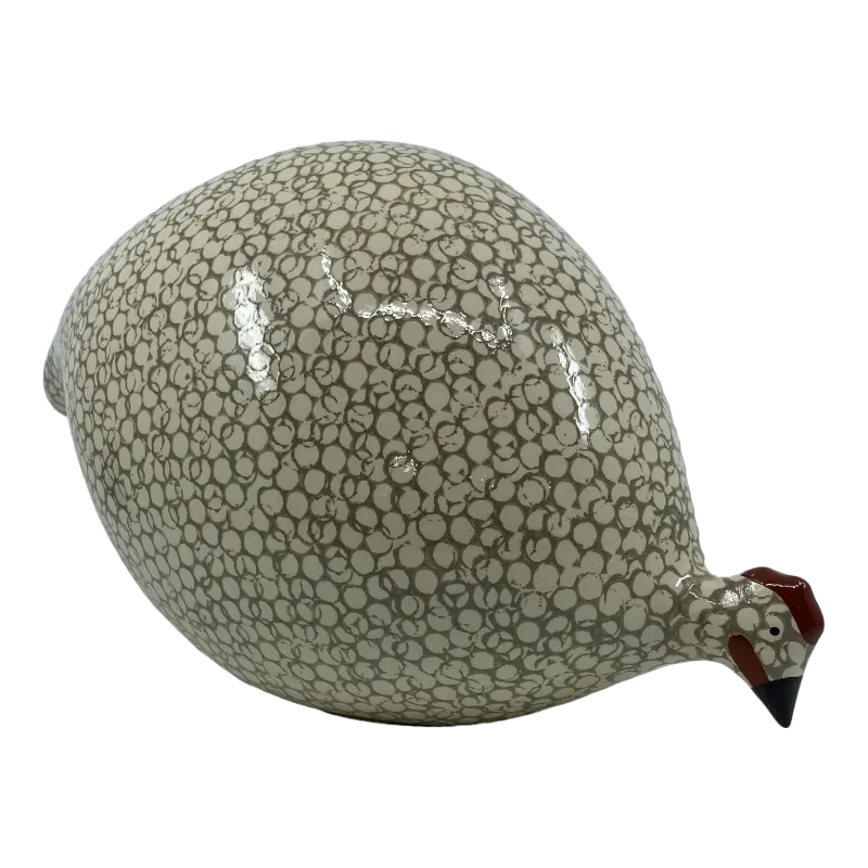 Ceramiques de Lussan Perlhuhn Weiss Grau Pickend