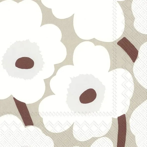 UNIKKO white linen Marimekko Papierservietten