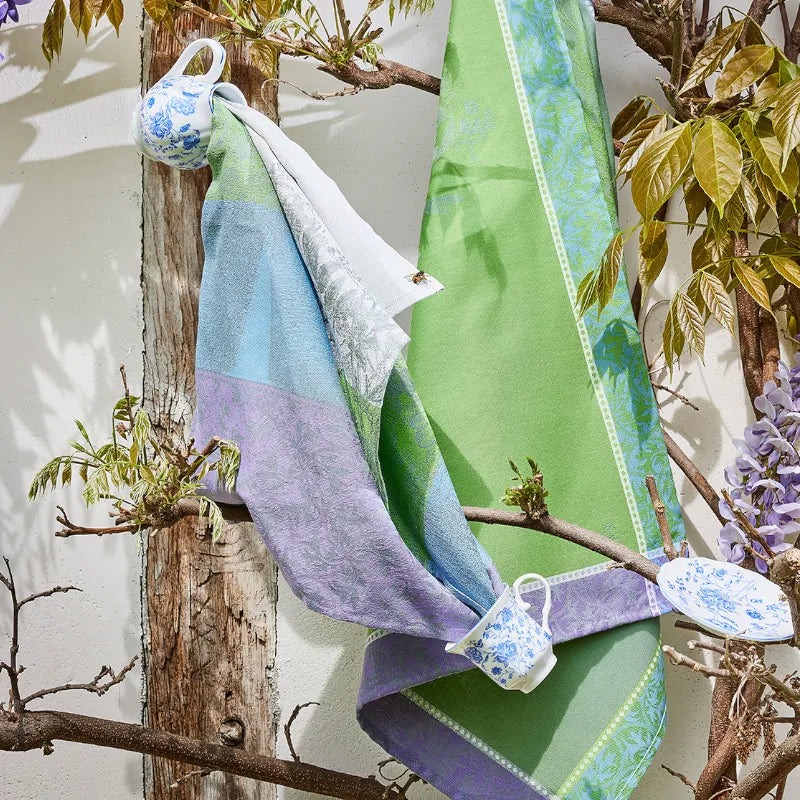 Le Jacquard Francais Geschirrtuch Floraison Rayé Lila