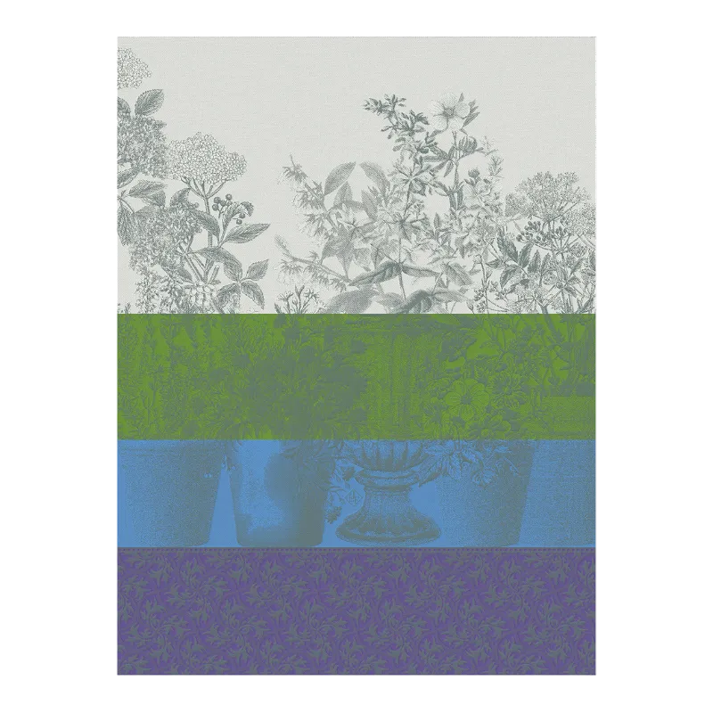 Le Jacquard Francais Geschirrtuch Floraison Rayé Lila