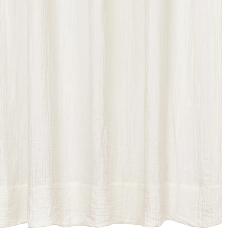 Detail des unteren Saums des Dale Natural Leinenvorhangs
