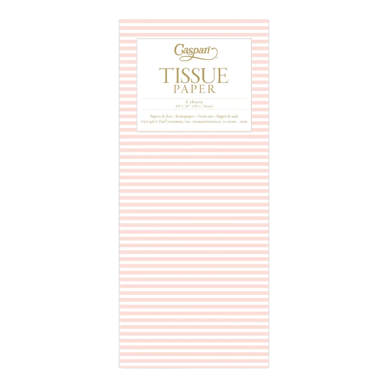 Seidenpapier Caspari Blush Mini Stripe Rose