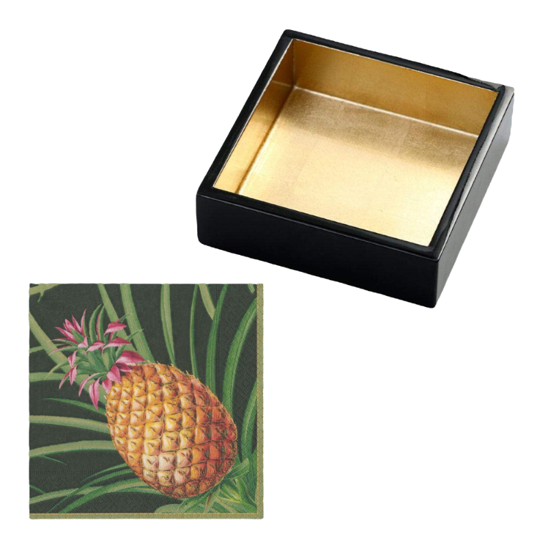 Cocktailbox mit Servietten Caspari Ananas