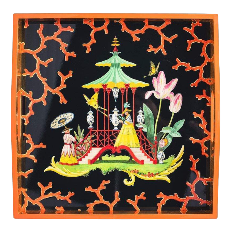 Caspari Tablett Lacquerware The Courtship