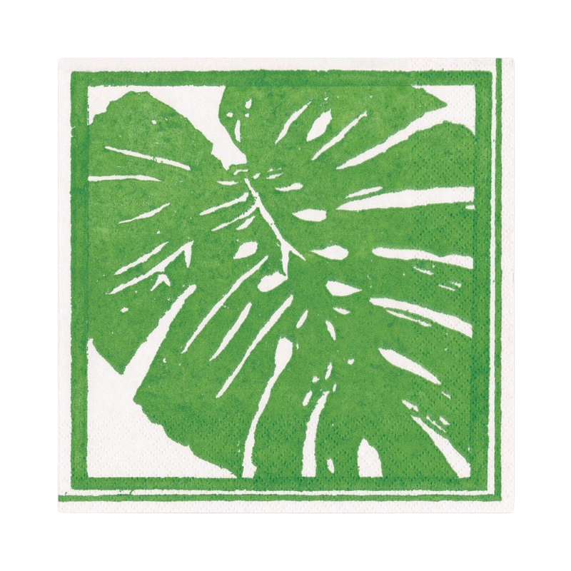 Caspari Lunchserviette Palm Leaves Palmen Grün
