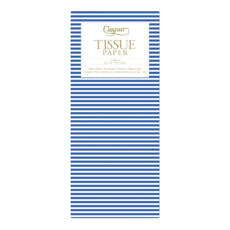 Seidenpapier Caspari Mini Stripe Dunkelblau