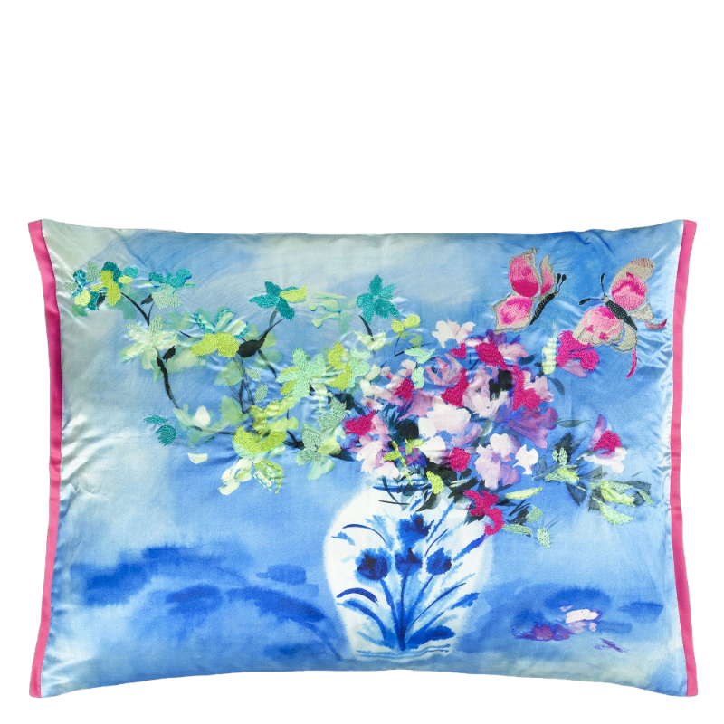 Designers Guild Kissen Laterza Fuchsia Seide Blau Pink