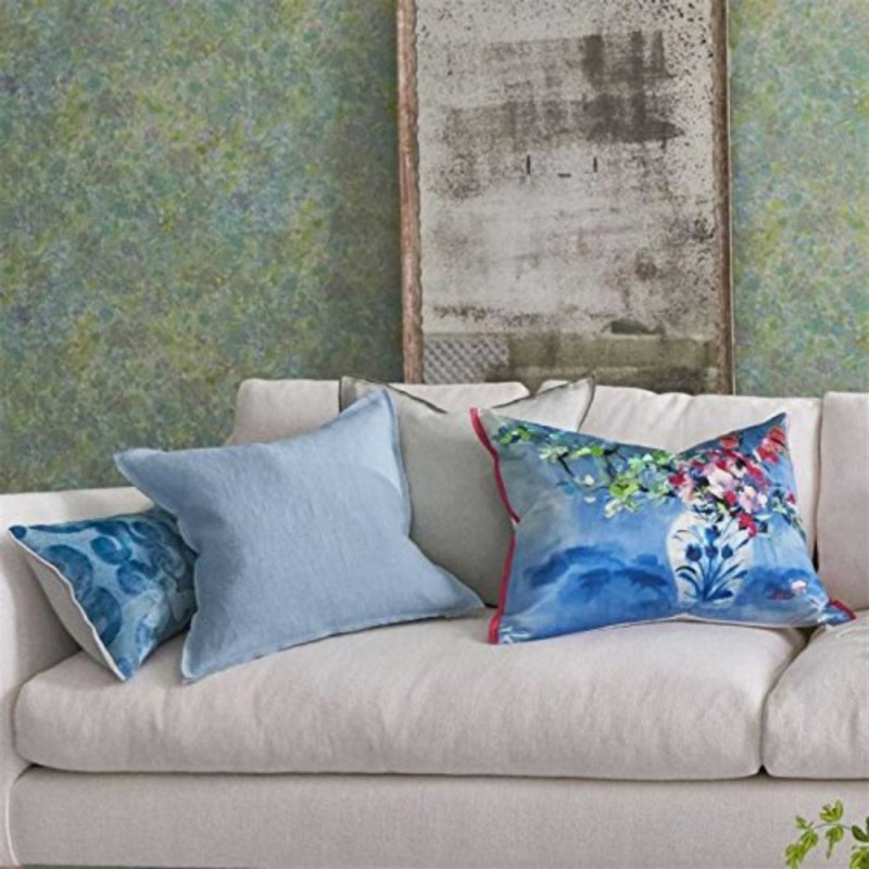Designers Guild Kissen Laterza Fuchsia Seide Blau Pink