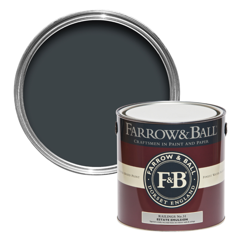 Farrow & Ball Farrow Ball Farben Dunkel Schwarz Grau Railings 31