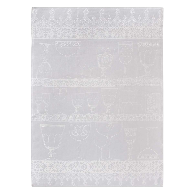 Le Jacquard Francais Geschirrtuch Gläsertuch Leinen Cristal Blanc
