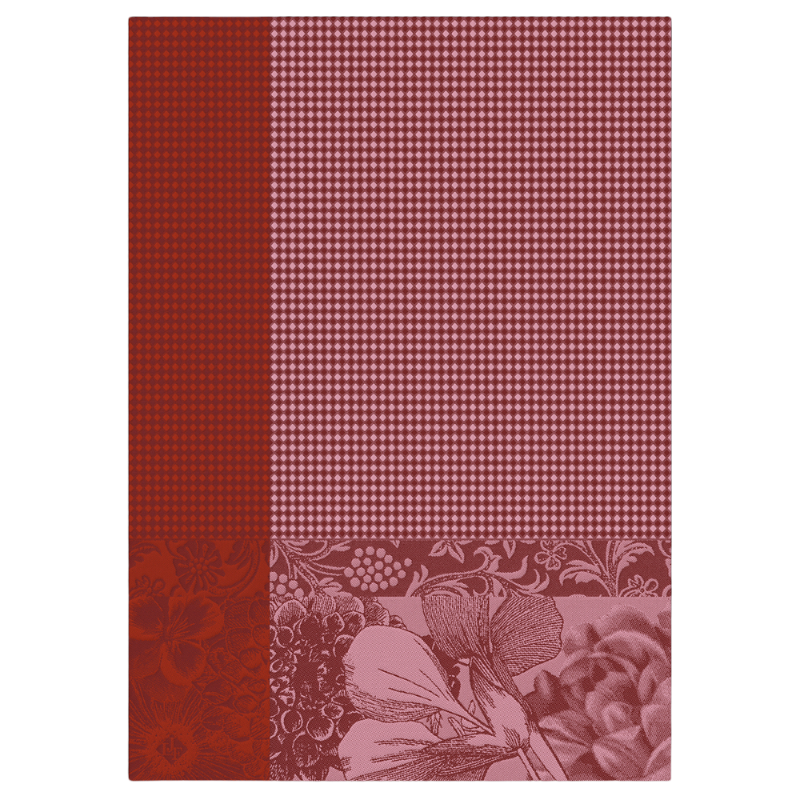 Le Jacquard Francais Geschirrtuch Hantuch Flerus à Croquer Fleur Rot Pink