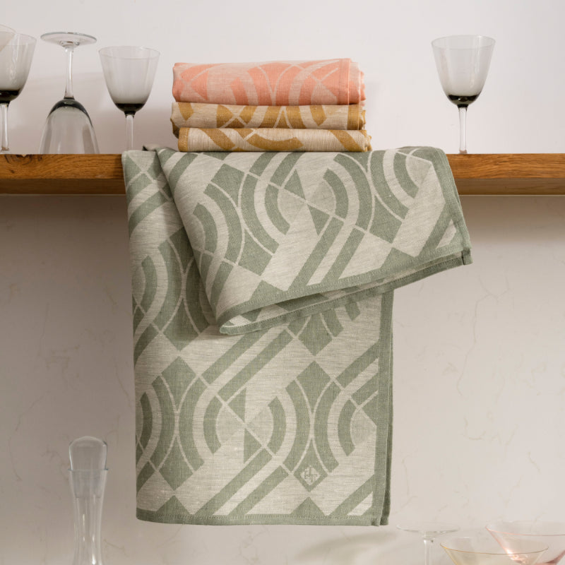 Le Jacquard Francais Geschirrtuch Gläsertuch Leinen Neo Emeraude Grün