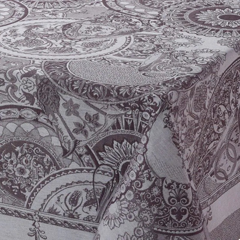 Le Jacquard Francais Tischdecke Tischtuch Porcelaine Kaolin Grau