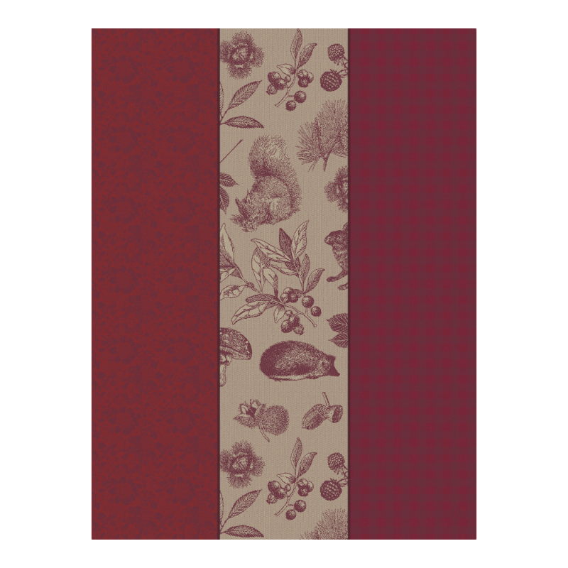 Le Jacquard Francais Geschirrtuch Dans Les Bois Airelles Rot