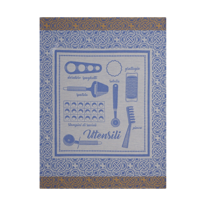 Le Jacquard Francais Geschirrtuch Utensili Sel Blau