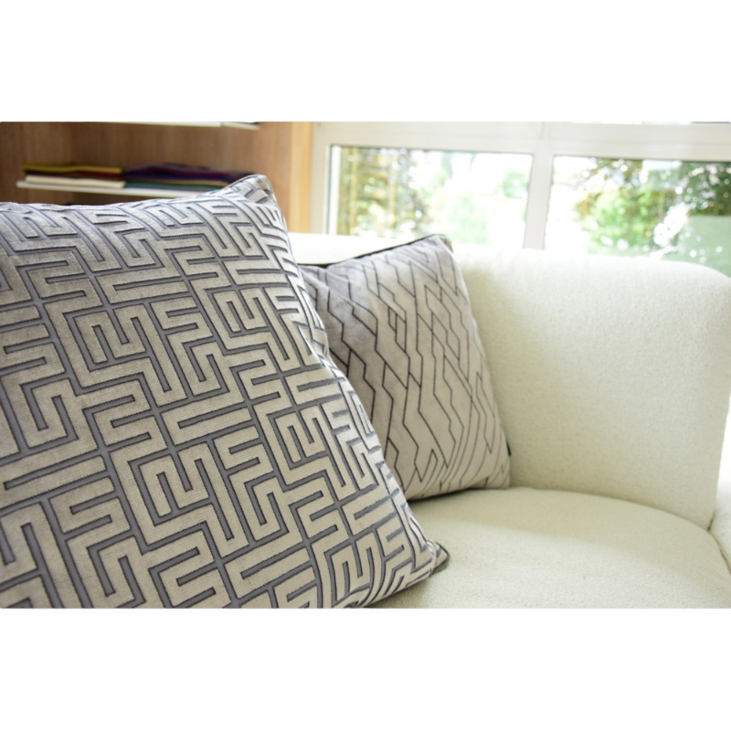 Rohleder Home Collection Kissen Quatum Stone Beige Grau Velvet Samt