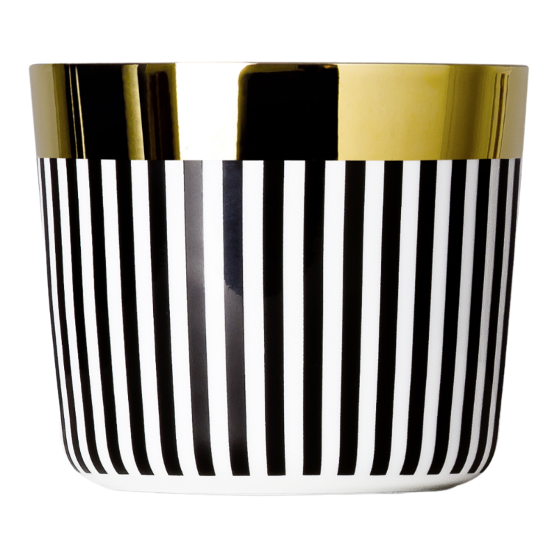 SIEGER by Fürstenberg Porzellan Sip Of Gold Champagnerbecher Black White Vertical Stripes