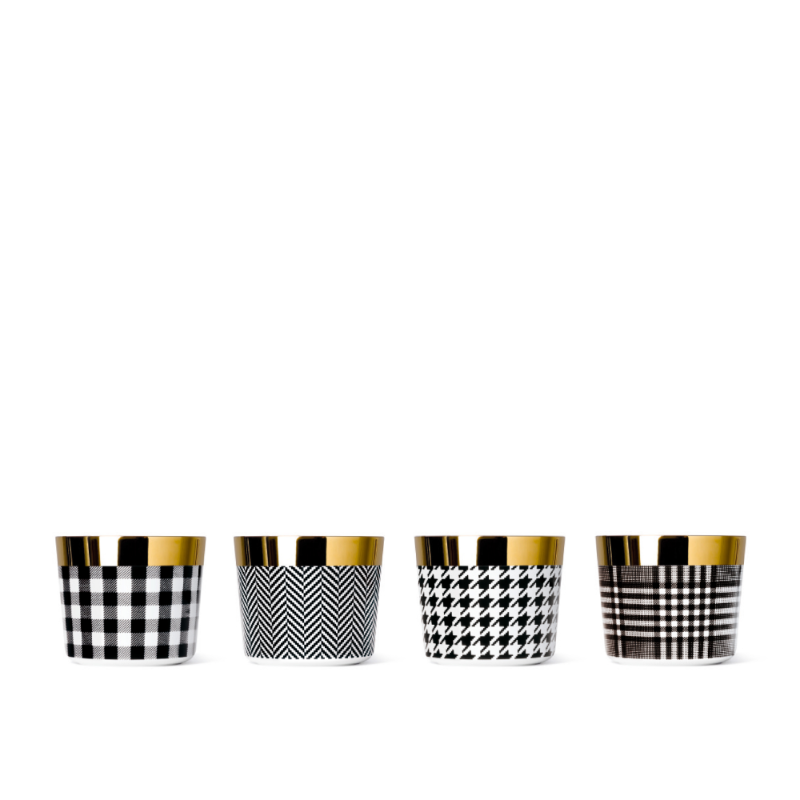 SIEGER by Fürstenberg Porzellan Sip Of Gold Champagnerbecher Black White Herringbone