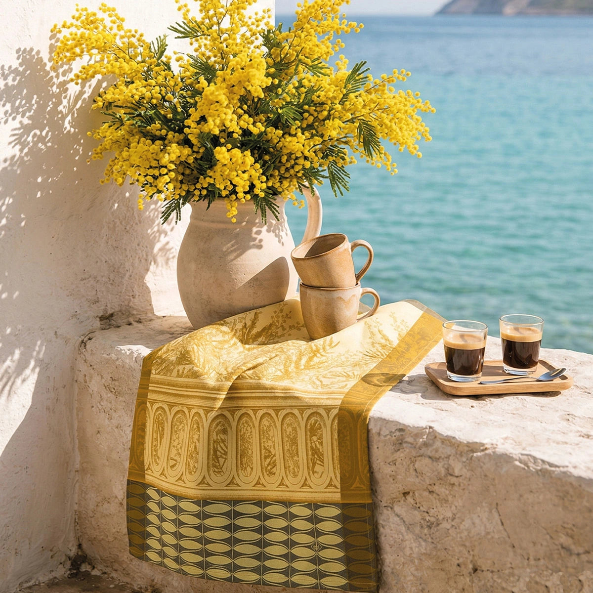 Riviera Mimosa Zenith Geschirrtuch Le Jacquard Français
