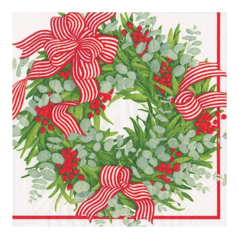 Ribbon Stripe Wreath 17540C Caspari