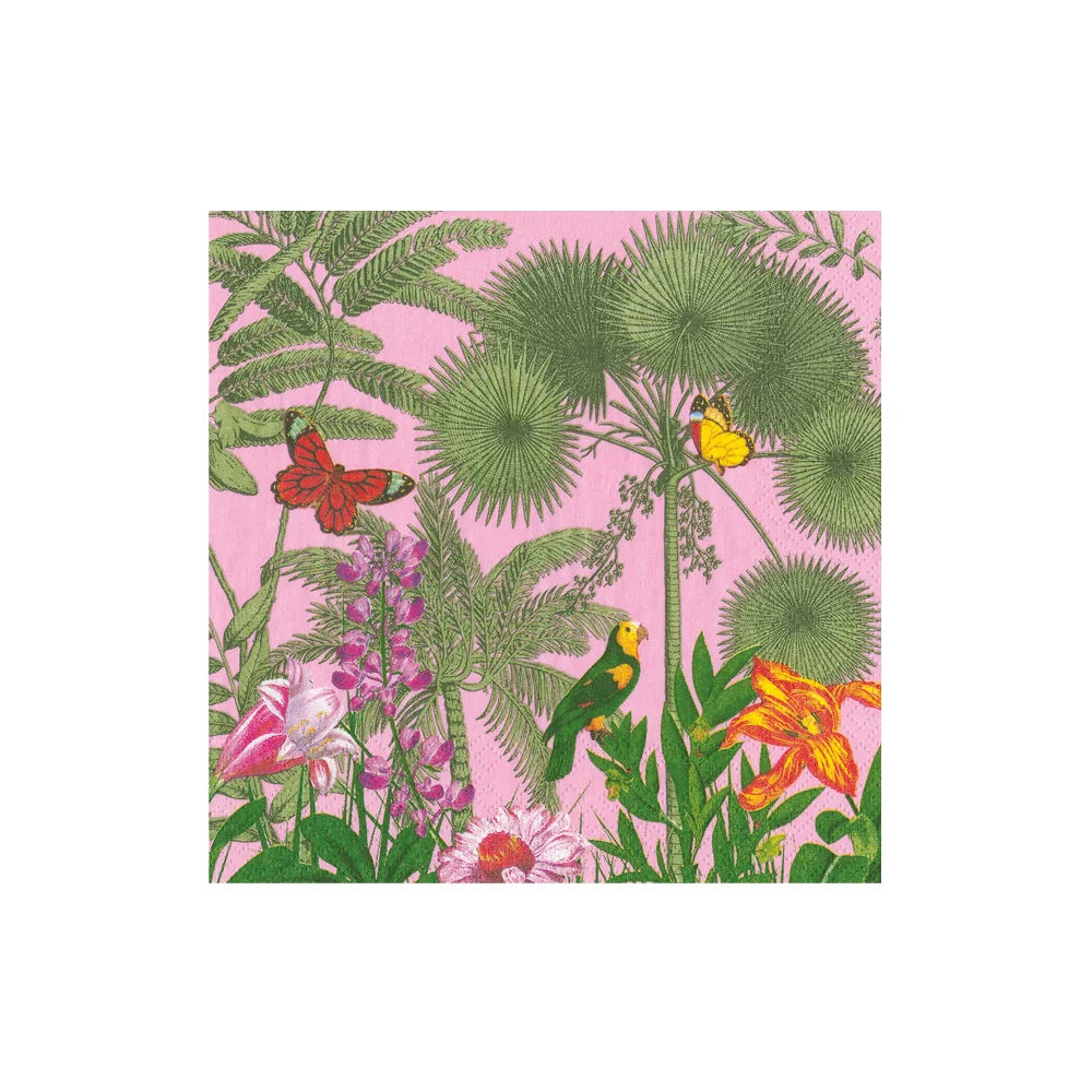 Pink Paradise Garden Caspari Cocktailserviette