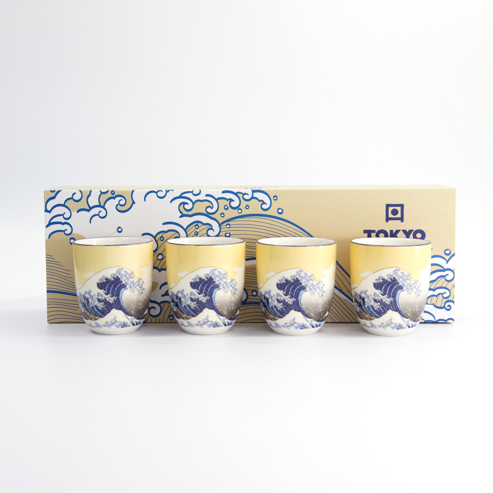 Kawaii Hokusai Cup Geschenkset 4-teilig Tokyo Design Studio