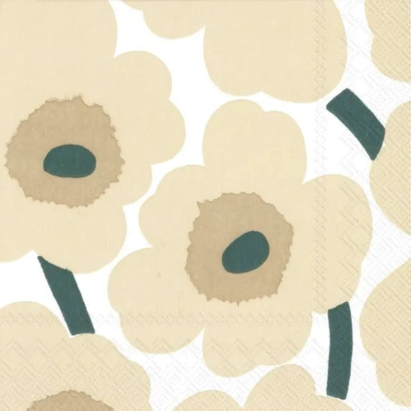 Unikko linen cream cocktail Servietten Marimekko