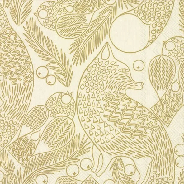 Ketunmarja Cocktailservietten Marimekko crema gold