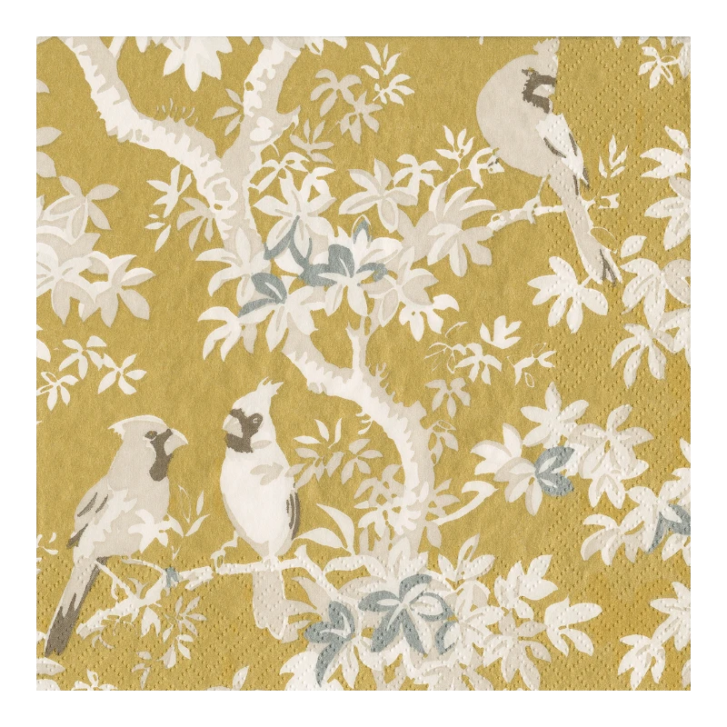 Casapari Serviette Scenic Songbirds Gold Ivory Dinner 18080D