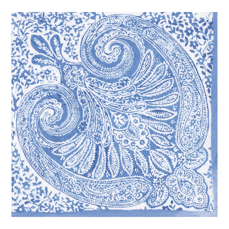 Caspari Lunchserviette Papierserviette Blue Paisley Medaillon 16970L