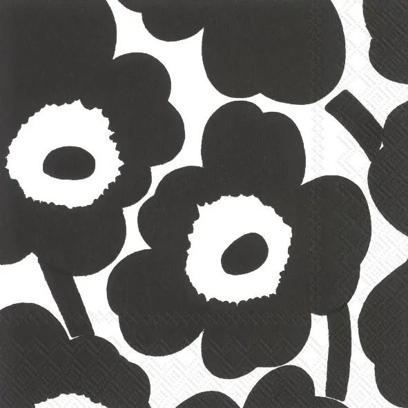UNIKKO lunch black white papierservietten marimekko
