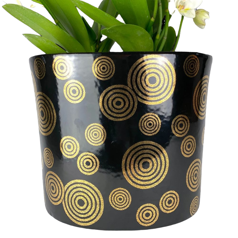 Asiatides Gold Circles Vase
