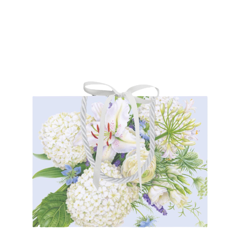 Geschenktasche Caspari White Blooms