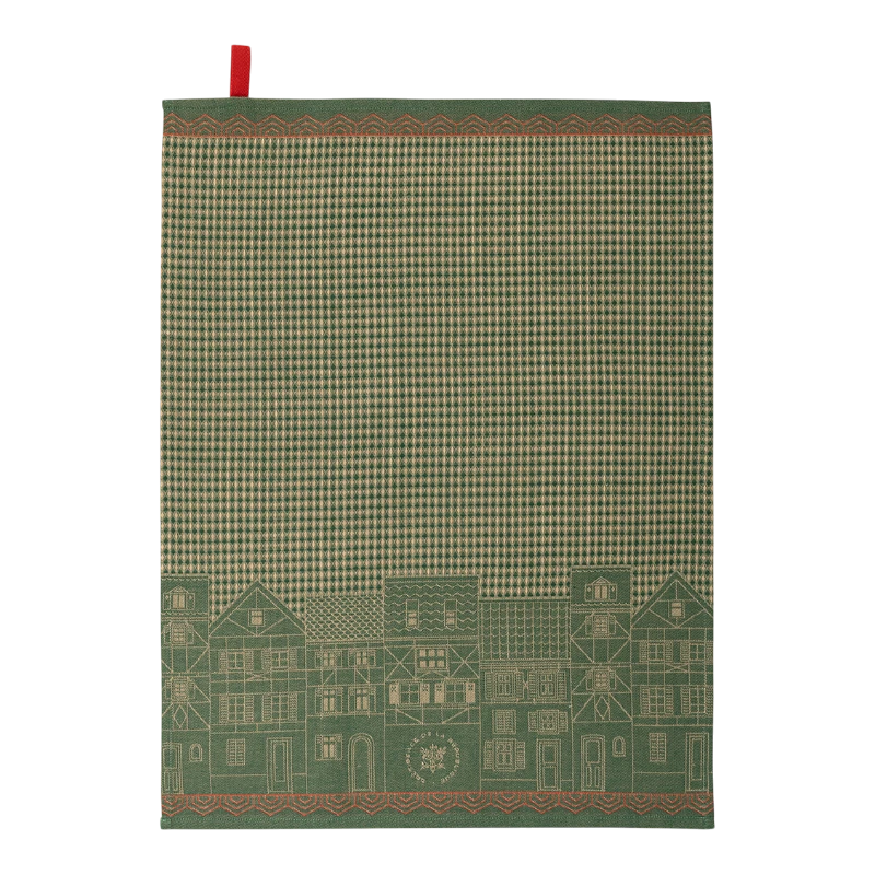 Village de Noel Vert Geschirrtuch Le Jacquard Français