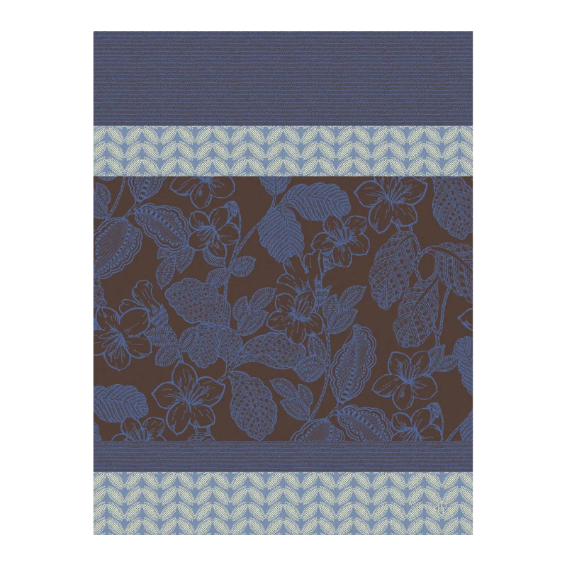 Sulawesi Terre Indigo Geschirrtuch Le Jacquard Français